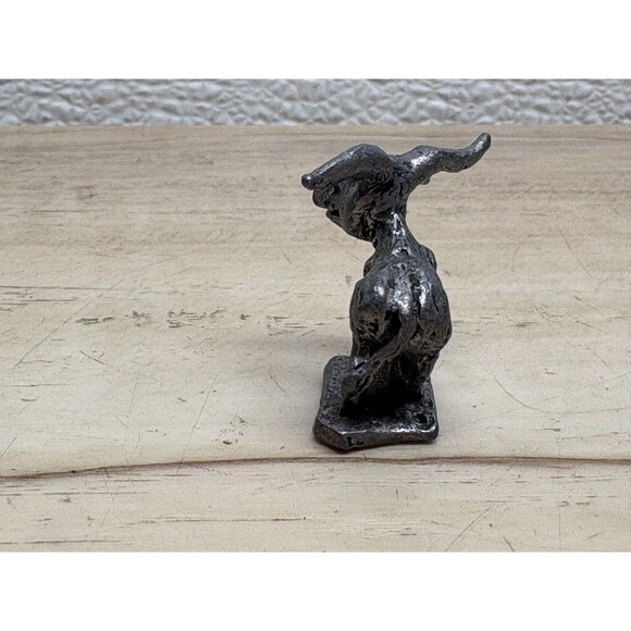 Vtg Lot Of 6 Pewter Animal Figurines Cats Bears Bulls - Picture 13 of 16